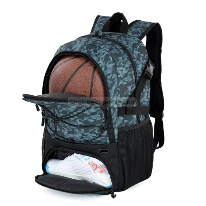 Backpack with Basketball Holder - Green