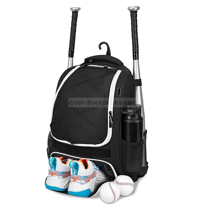 Baseball Mini Backpack - Black White / 18 inches