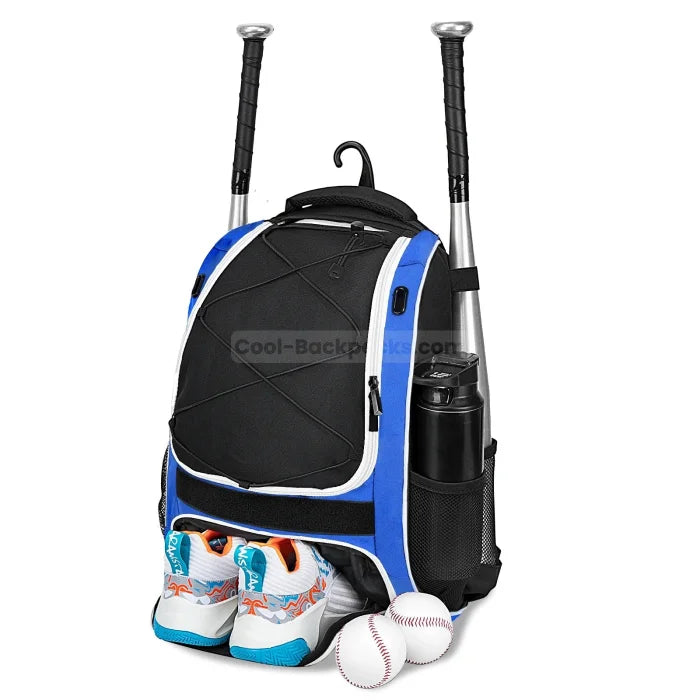 Baseball Mini Backpack - Blue White / 18 inches