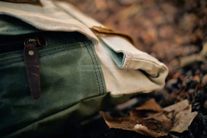 Beige Canvas Backpack