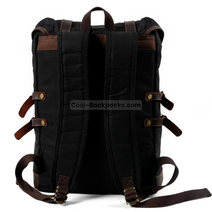 Black and Brown Canvas Backpack