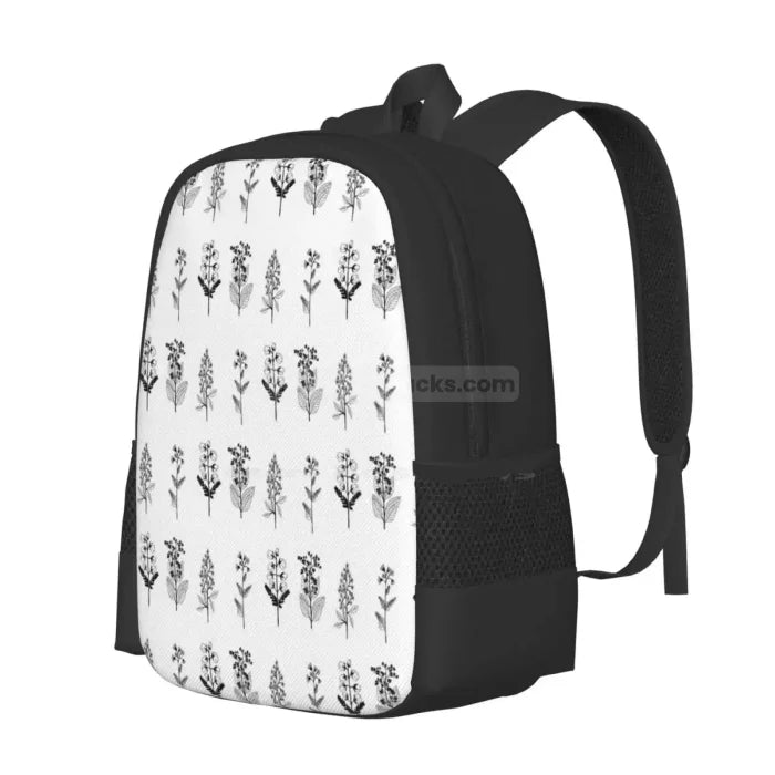 Black and White Floral Backpack