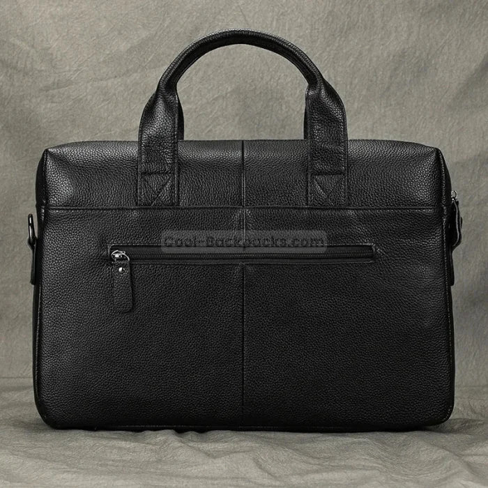 Black Leather Messenger Bag