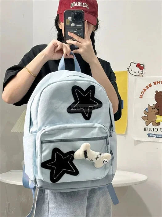 Blue Backpack with Stars