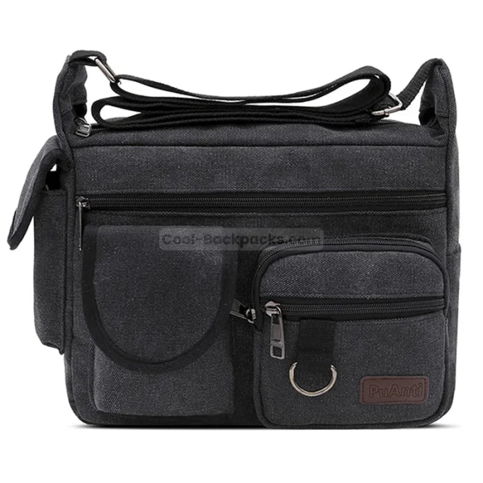 Briefcase Messenger Bag - Black