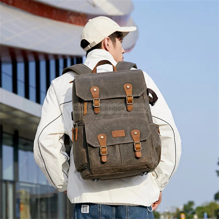 Brown Camera Backpack - Brown