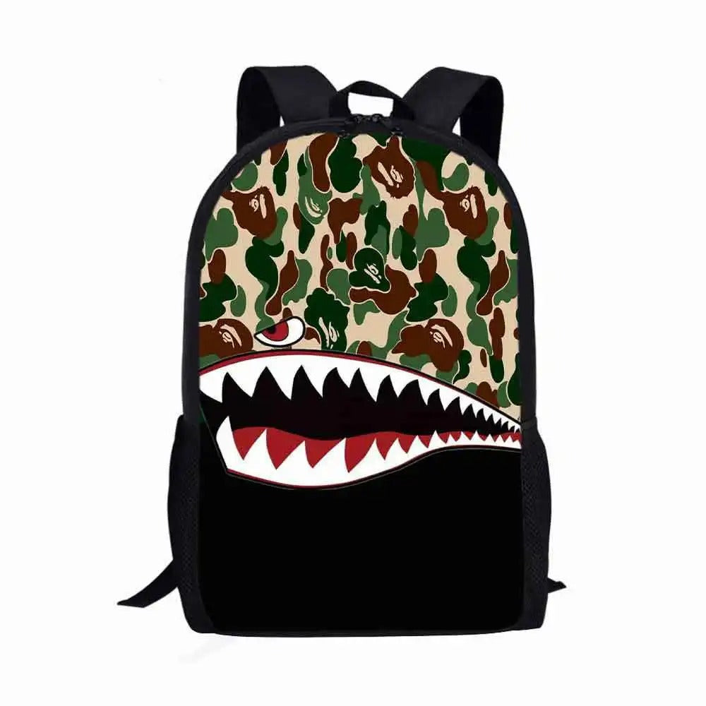 Camo Shark Backpack - Color 16 / 13 inches