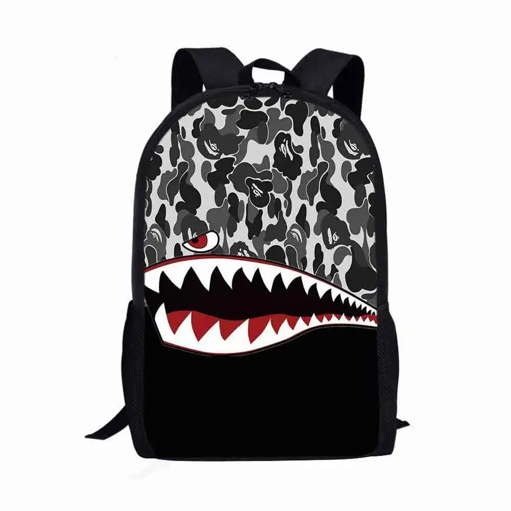 Camo Shark Backpack - Color 19 / 13 inches