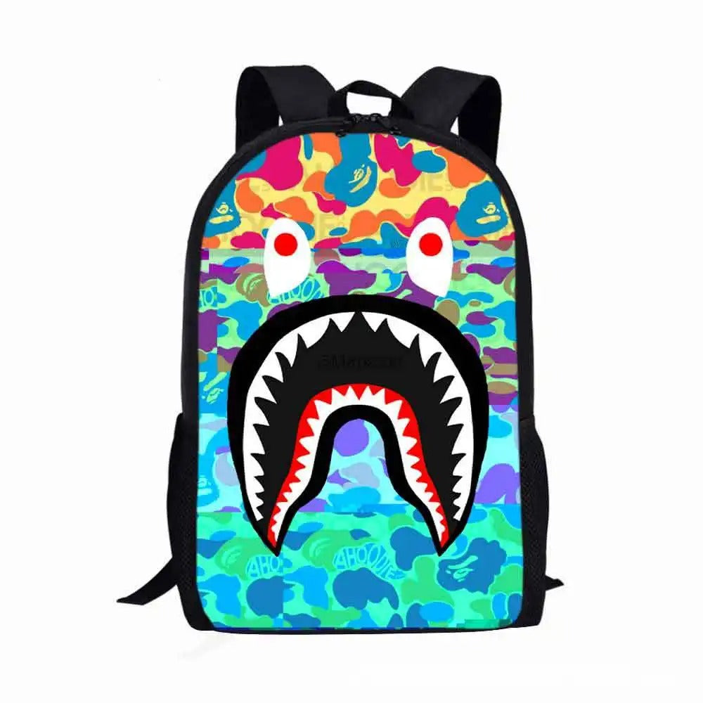 Camo Shark Backpack - Color 1 / 13 inches
