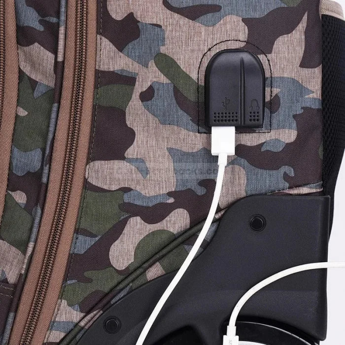 Camouflage Rolling Backpack