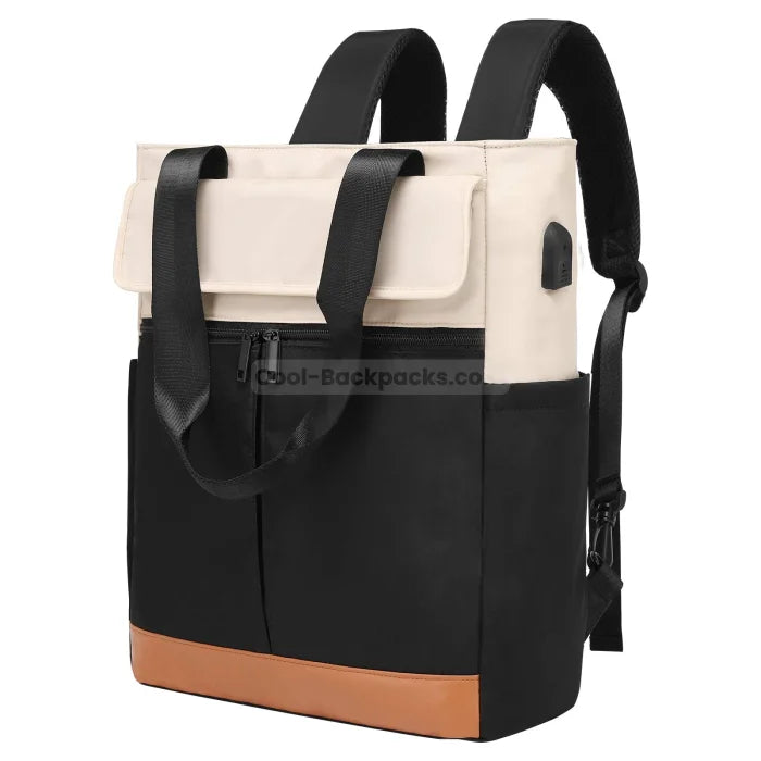 Convertible Tote Backpack Travel - Black / 15 inches