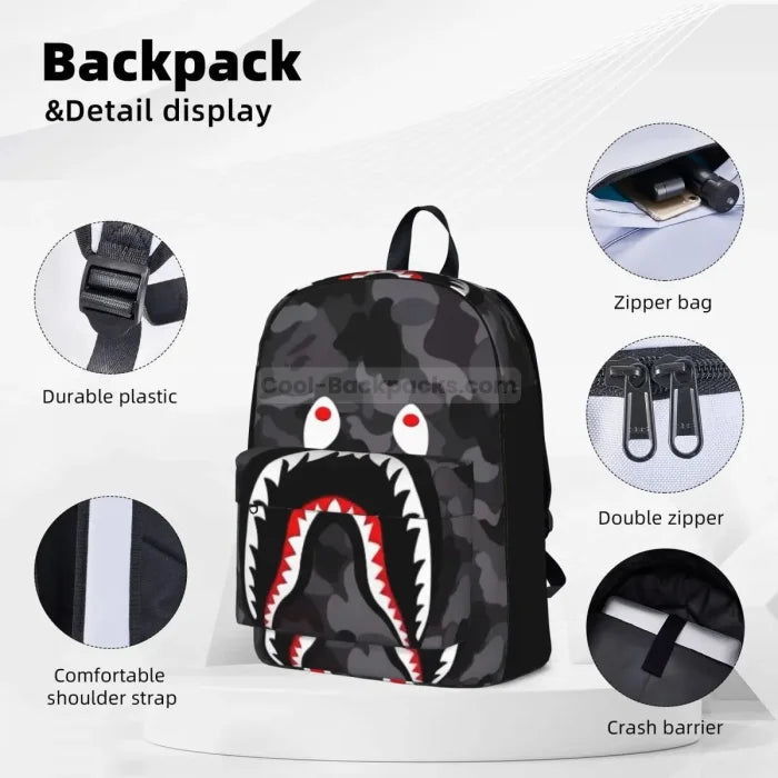 Cool Shark Backpack - 36x32x10cm