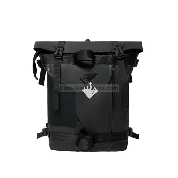 Designer Roll Top Backpack - Black