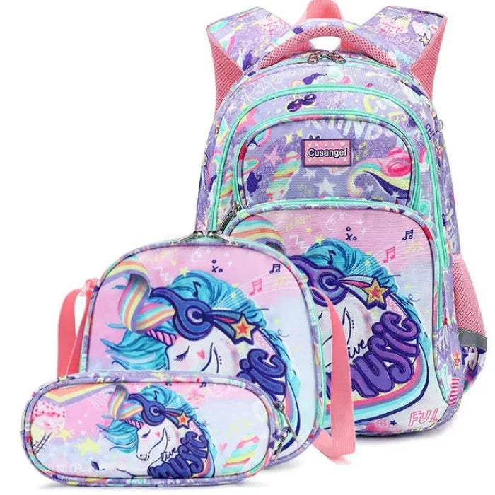 Dinosaur Backpack And Lunch Bag - Unicorn 3pcs