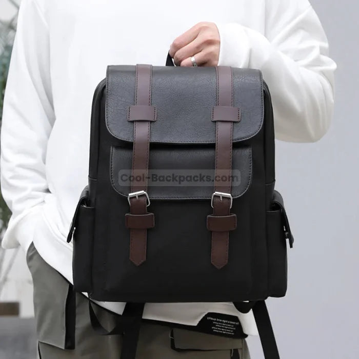 Faux Leather Rucksack Backpack