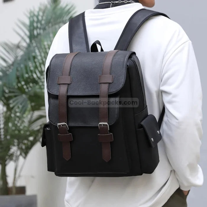 Faux Leather Rucksack Backpack