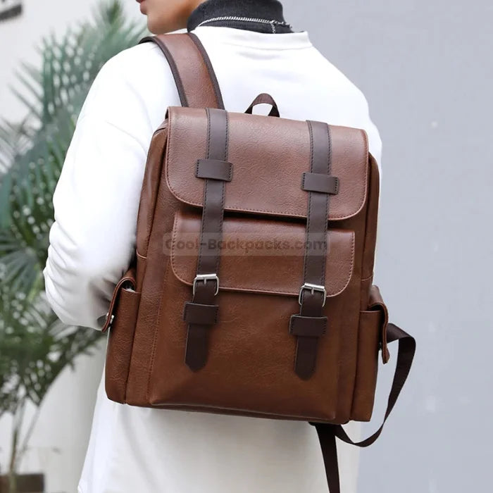 Faux Leather Rucksack Backpack