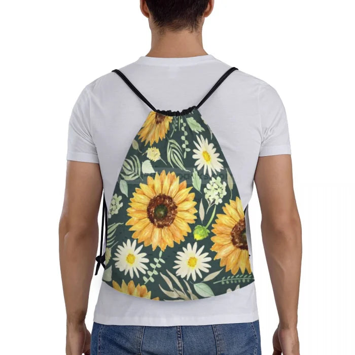 Floral Drawstring Backpack