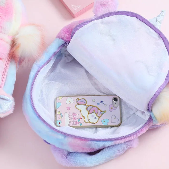 Fluffy Cute Unicorn Backpack