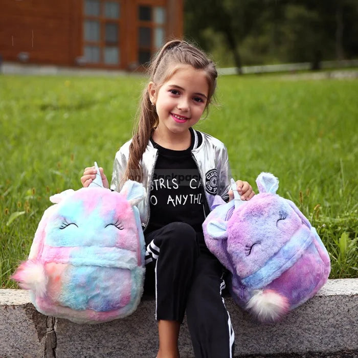 Fluffy Cute Unicorn Backpack