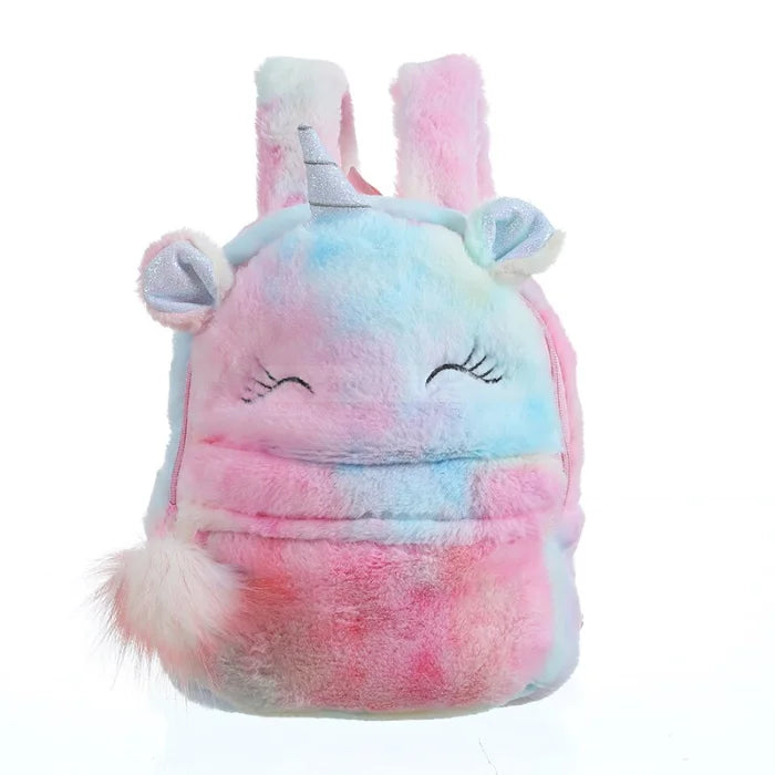 Fluffy Cute Unicorn Backpack - pink / 22x30x9cm