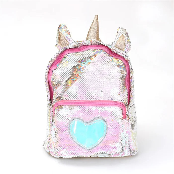 Glitter Unicorn Backpack - gold