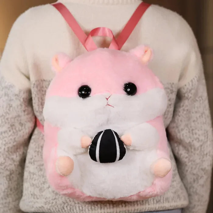 Hamster Plush Backpack - Pink