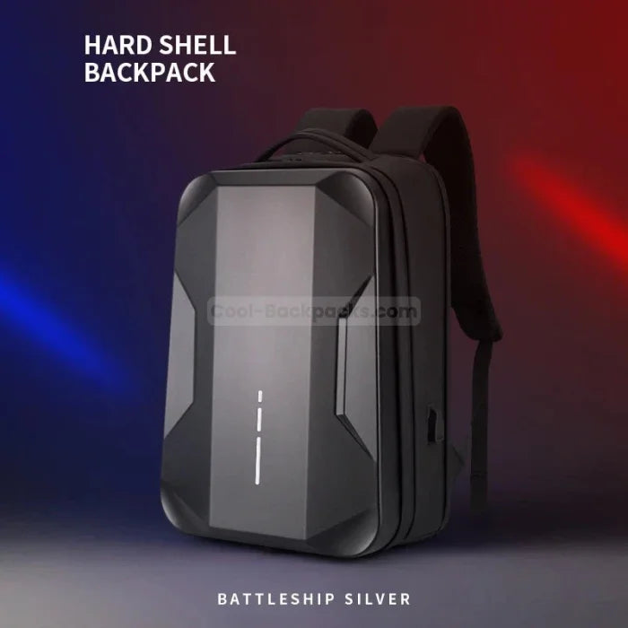 Large Hard Shell Backpack - Black / 17 Inches