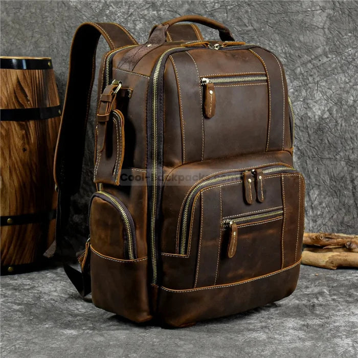 Leather Travel Backpack