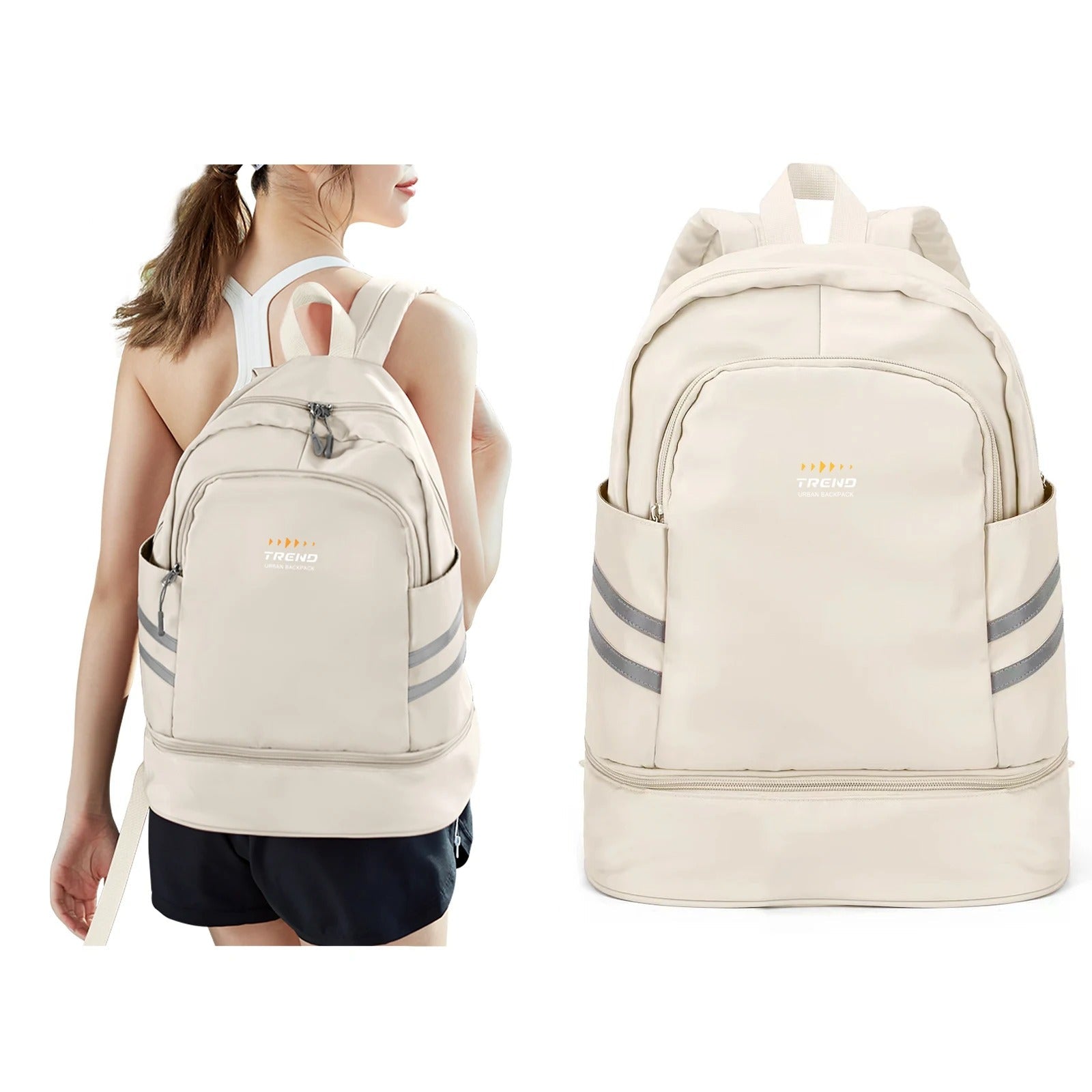 Lightweight Gym Backpack - Beige / Small