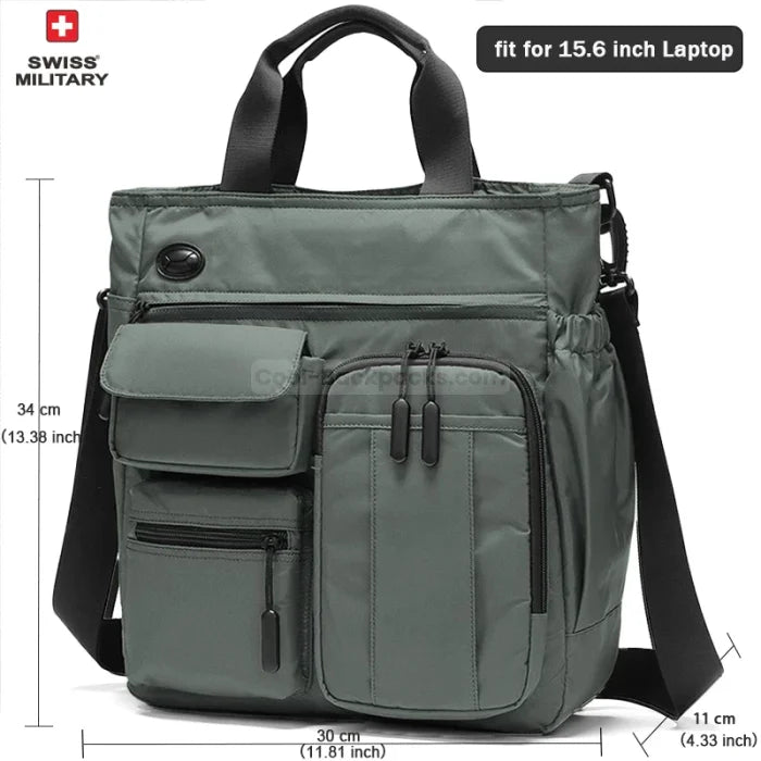 Messenger Bag with Umbrella Holder - Green shoulder