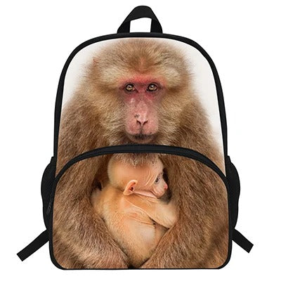 Monkey Print Backpack - zd978