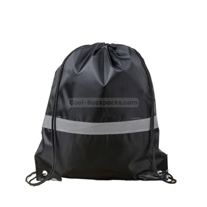 Nylon Drawstring Backpack - Black