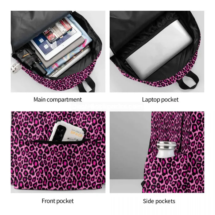 Pink Animal Print Backpack