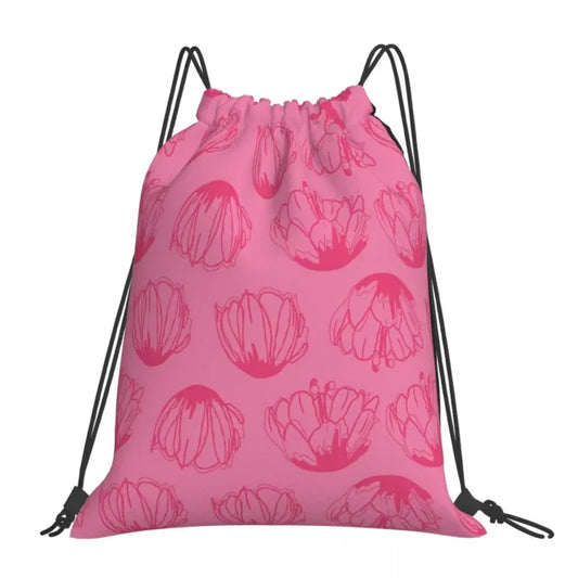 Pink Drawstring Backpack