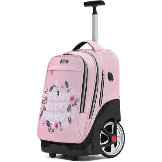 Pink Rolling Backpack - Pink