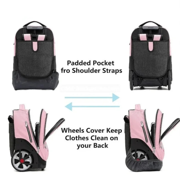 Pink Rolling Backpack - Pink