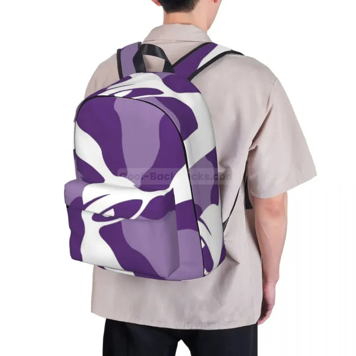 Purple and White Backpack