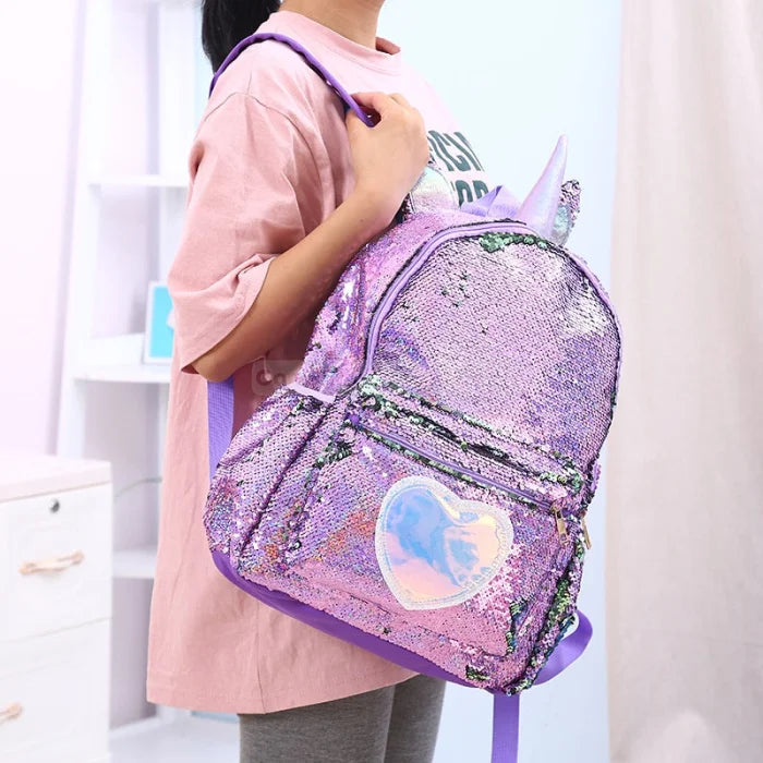 Purple Sparkly Unicorn Backpack