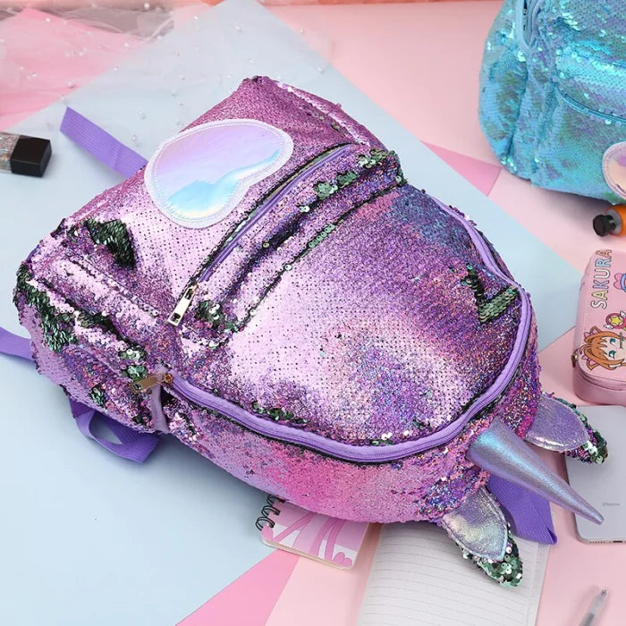 Purple Sparkly Unicorn Backpack