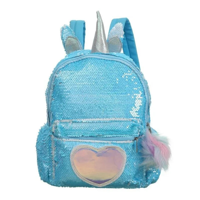 Purple Sparkly Unicorn Backpack - Blue(S)