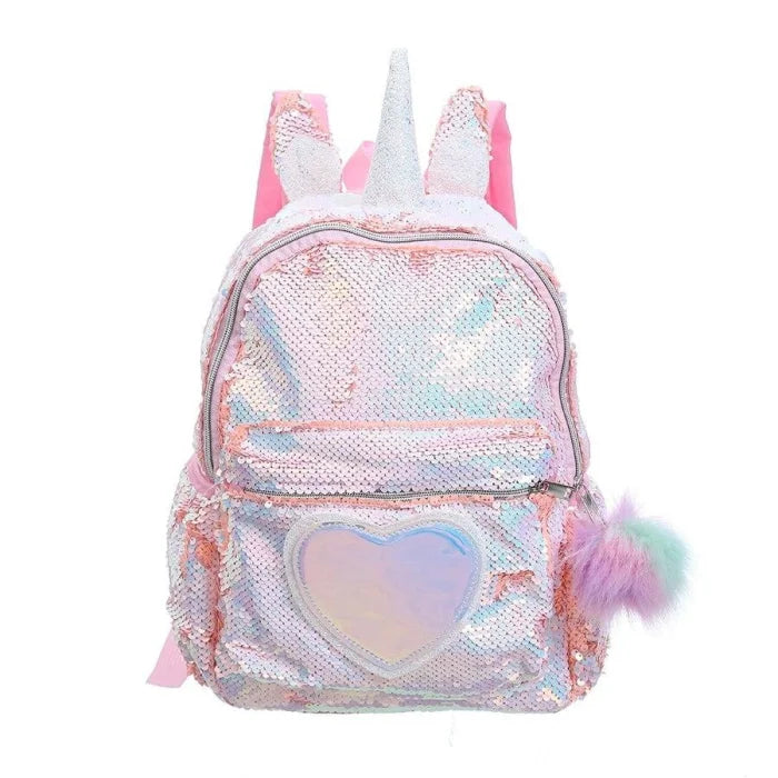 Purple Sparkly Unicorn Backpack - Orange(S)