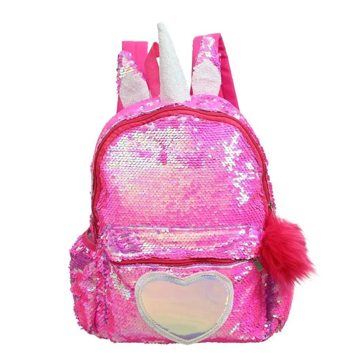 Purple Sparkly Unicorn Backpack - Rose(S)