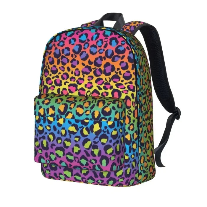 Rainbow Leopard Print Backpack