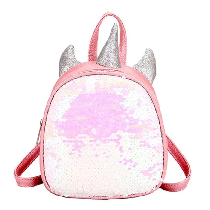 Rainbow Sequin Unicorn Backpack - Pink / 17x8x19cm