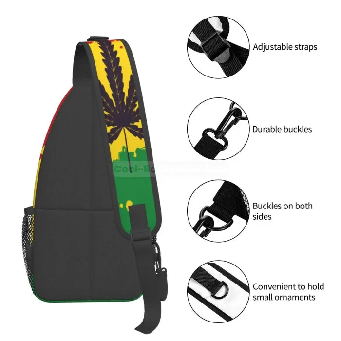 Rasta Messenger Bag - Black