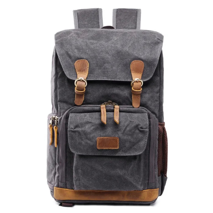 Retro Camera Backpack - Grey