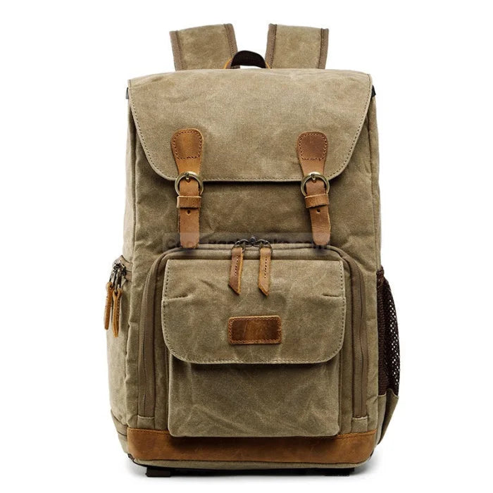 Retro Camera Backpack - Khaki