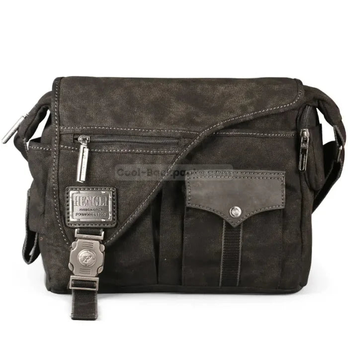 Retro Messenger Bag - Grey