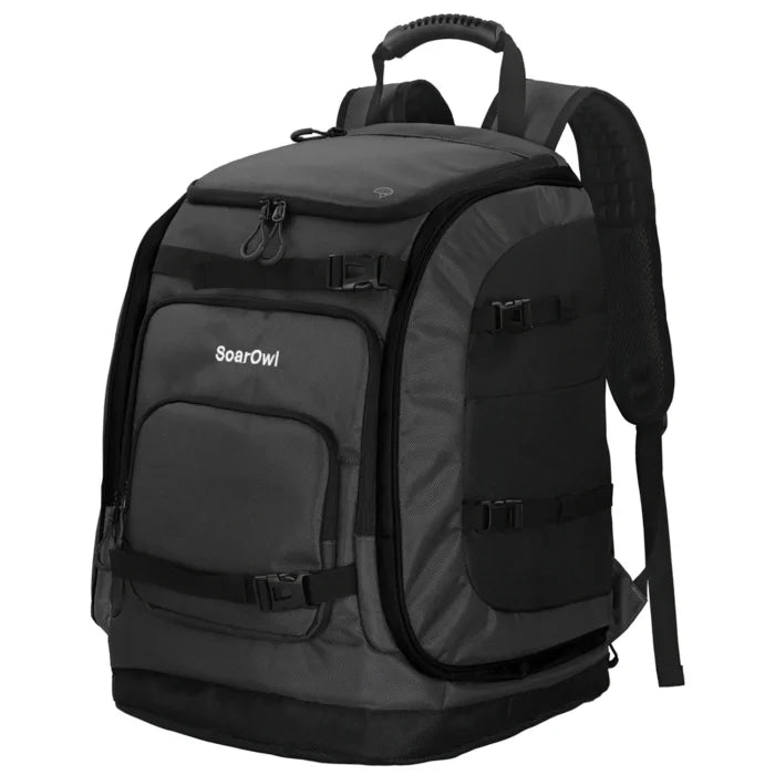 Ski Boot Helmet Backpack - Black